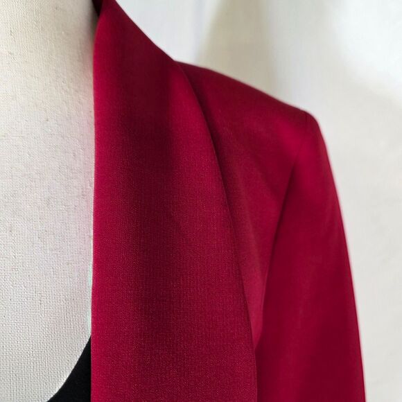 Black Label by Evan Picone Crimson Red Open Blazer Size 8 - Picture 4 of 13